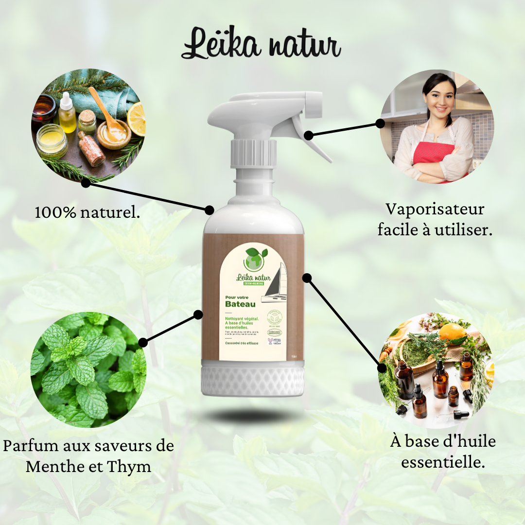Leika Natur - Nettoyant Bateau Écologique aux Thym et Menthe